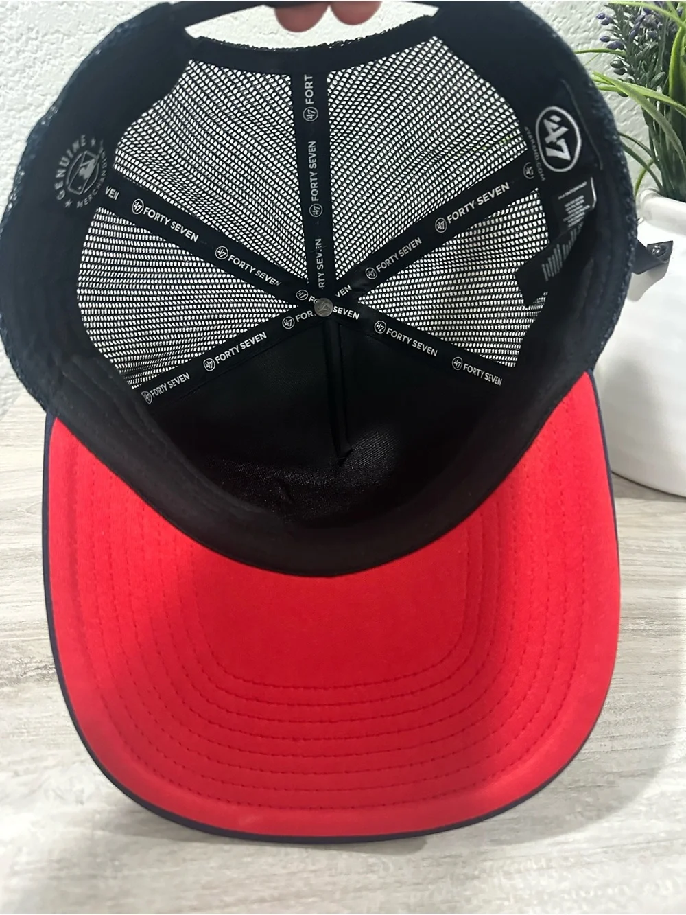 Boston Red Sox '47 Brand Navy Blue Red Blackhaul Foam Trucker Adjustable Hat Cap